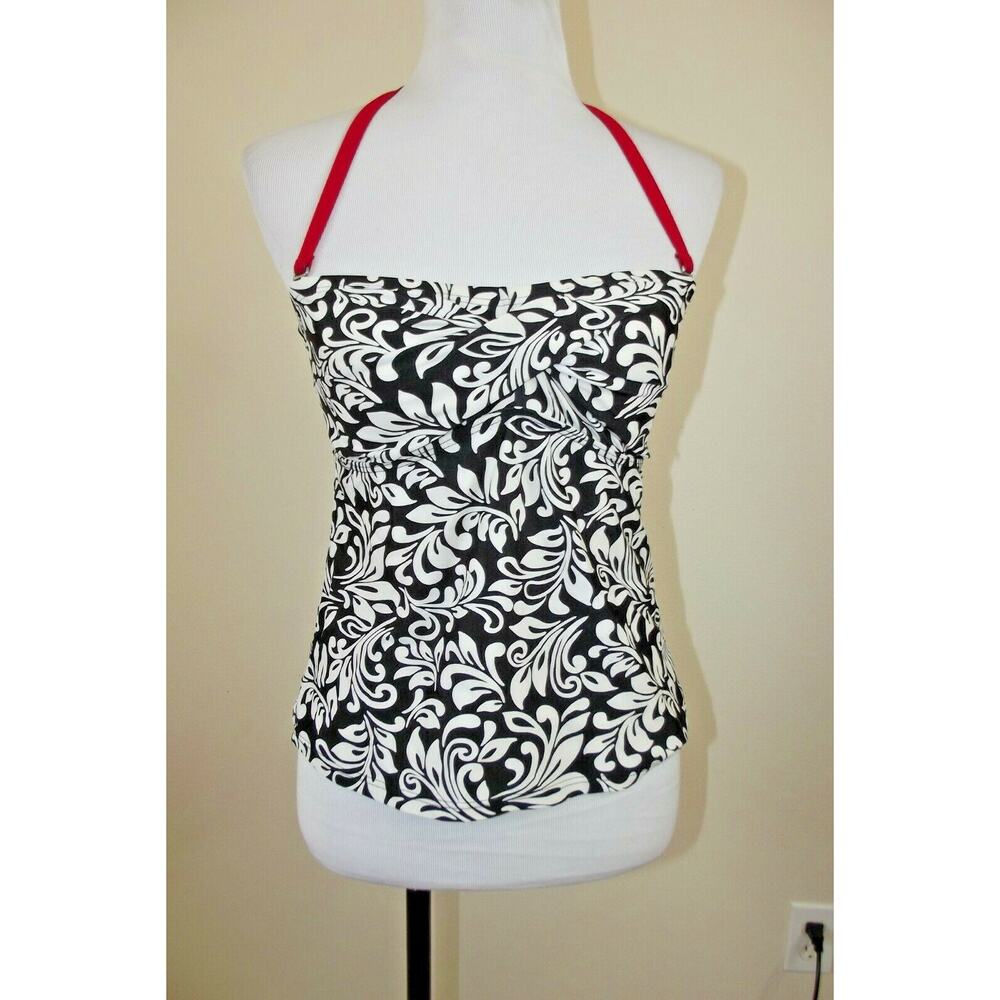 CHADWICKS Womens TANKINI SWIM TOP - Size 6 - Black/White Swimsuit Separate
